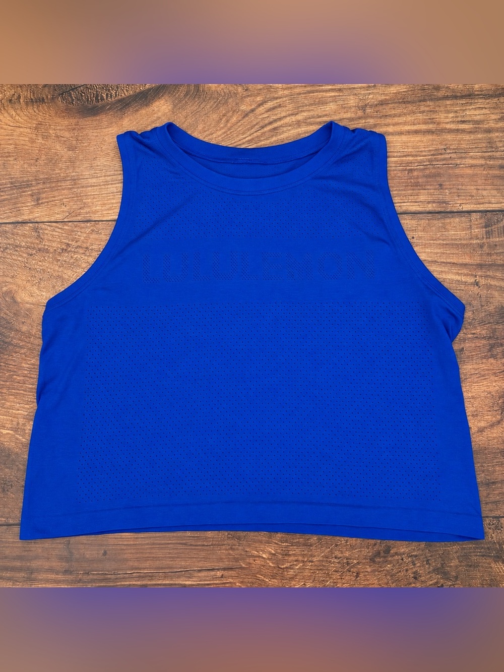 Lululemon Breeze By Muscle Crop Tank Top In Jet Stream